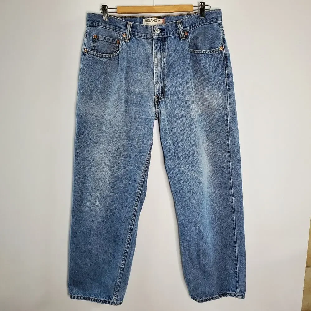 VINTAGE Levi's 550 Relaxed Fit Jeans 36x30 Denim Med Wash Straight Leg